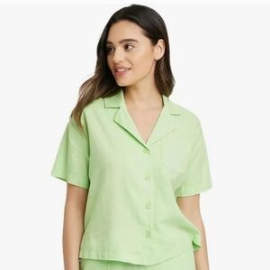 A New Day Women's Linen Short Sleeve Button-Down Camp Shirt - Size S
